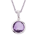 Silver pendant feature 8mm checkerboard square cut amethyst 