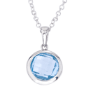 Silver Pendant with Blue Topaz