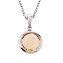 Silver Pendant with Citrine