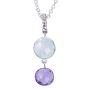 Silver pendant with Green Amethyst and Amethyst