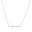 Silver Side Cross Pendant 