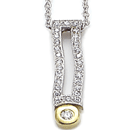14K two-tone diamond pendant (G /SI2,D-0.35ct)