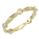 Burnish-Set Round-Cut Diamond Ring in Yellow Gold (SI2/G D-0.08ct.)