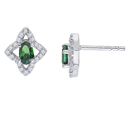 Star-Shaped Emerald and Diamond Earrings 