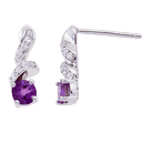 Amethyst Earrings in 14K White Gold