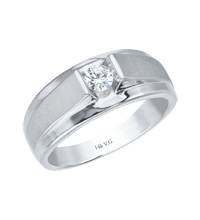 Men�s Diamond Solitaire Wedding Ring - 0.33 Ct 