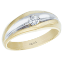Two-Tone Men�s Diamond Solitaire Wedding Ring - 0.25 Ct 