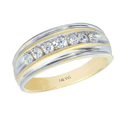 Two-Tone Men�s Channel-Set Diamond Band 
