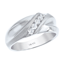 14K White Gold Men�s Diamond Wedding Ring - 0.25 Ct 