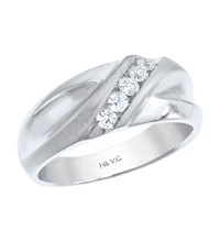 14K White Gold Men�s Diamond Wedding Ring - 0.25 Ct 