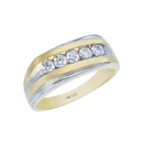 0.50 Cts Diamond Men�s Five Stone Ring in 14K Two-Tone Gold