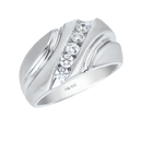 0.50 Cts Diamond Men�s Five Stone Ring in 14K White Gold