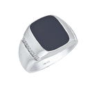 14k Gold Men's Cushion Onyx Ring