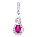 Ruby and Diamond Pendant in 14k White Gold 