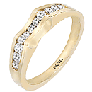 14K Yellow Gold Bridal Wedding Band (SI2/G, D-0.50ct.)