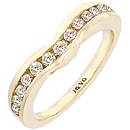 14K Yellow Gold Bridal Wedding Band (SI2/G, D-0.35ct.)