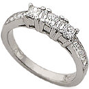 14K White Gold Bridal Wedding Band (G,H/VS, D-1.00ct).