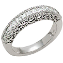 14K White Gold Wedding Band (G,H/VS, D-0.77ct).