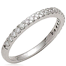 14K White Gold Bridal Wedding Band (G/SI2, D-0.35ct).