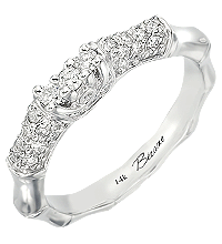 14K White Gold Wedding Band (G/SI2, D-0.33ct), (4mm).