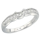 14K White Gold bridal Wedding Band (G/SI2, D-0.19ct.)