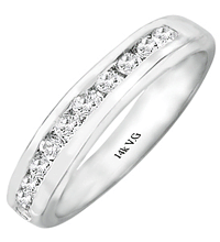 14K White Gold Wedding Band (SI2/G, D-0.55ct.)