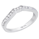 14K White Gold, Prong-Set Diamond Wedding Band 