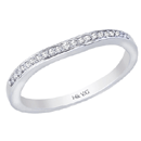 14K White Gold, Prong-Set Diamond Wedding Band 