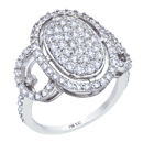 1.38 Cts Diamond Prong Set Ring in 14K White Gold