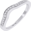 14K White Gold, Diamond and  Milgrain  Wedding Band 