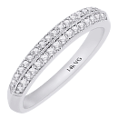 Milgrain 14K White Gold Diamond Wedding Band (D-0.22ct.)