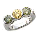 Platinum enhanced yellow and green colored diamond wedding ring ( yellow,green/SI1, 2.00ct)