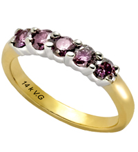 14K Two-Tone Gold Pink Diamond Comfort Fit Ring (PD-0.75ct.)