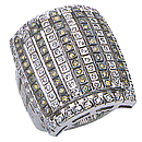 18K white gold colored enhanced diamond wedding ring (Enhanced yellow diamond, G/SI, SI2, D-0.63ct, YD-0.34ct).