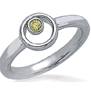 14K white gold colored enhanced diamond wedding ring (enhanced yellow/SI2,SI1, 0.06ct).