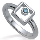 14K white gold colored enhanced diamond wedding ring  (Blue/SI2, 0.06ct).