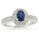14K White Gold Engagement Ring (G/SI2, D-0.31ct.  S-0.55ct.)