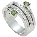 14K white gold colored enhanced diamond wedding ring (Enhanced green,G/SI1,SI2, 0.70ct),