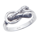 0.27 Ct Black & White Diamond Ring in 14K White Gold 