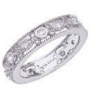 14K White Gold, Hand Milgrained Eternity Ring