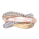 14K Three Tone Fashion Ring 