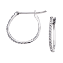 0.28 Ct Diamond Hoop Earrings in 14K White Gold