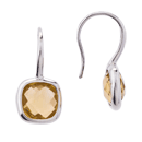 Silver earrings with 8mm size citrine 