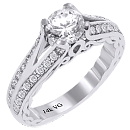 Prong-Set Diamond 14k White Gold Engagement Ring (D-.0.45ct.)   