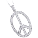 Diamond Peace Pendant - 0.64 Ct Diamond Round Pendant in 14K Gold