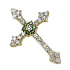 14K yellow gold Diamond and Emerald Cross Pendant (G/SI2, D-0.75ct. Eme- 0.22ct)