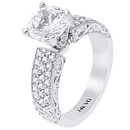 14K White Gold Round Diamond Prong-Set Engagement Ring D-0.48ct.