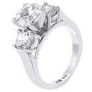 14K White Gold Three-Stone Diamond Engagement Ring (D-1.50 ct) 