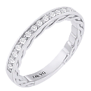 Spectacular 14K White Gold Round Cut Diamond Wedding Band D-0.26ct.