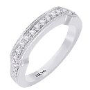 Milgrain 14K White Gold Diamond Wedding Band (D-0.27ct.)